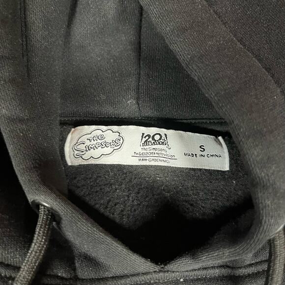 The Simpsons Bart Black Pullover Hoodie Men’s Sz S Preowned - Picture 4 of 4